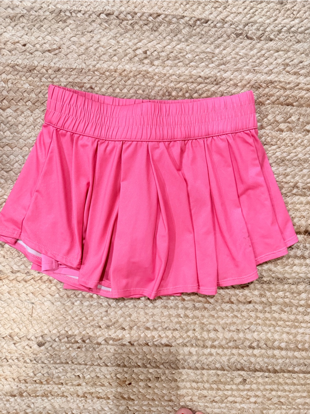 Lucky in Love Bright Pink Athletic Tennis / Pickleball Skirt / with bike shorts